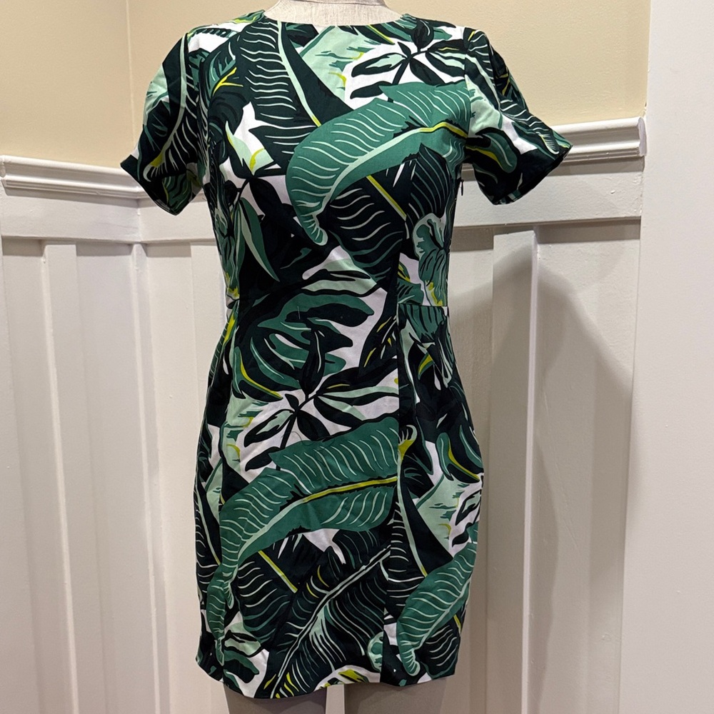 WHiT tropical print cut out back dress